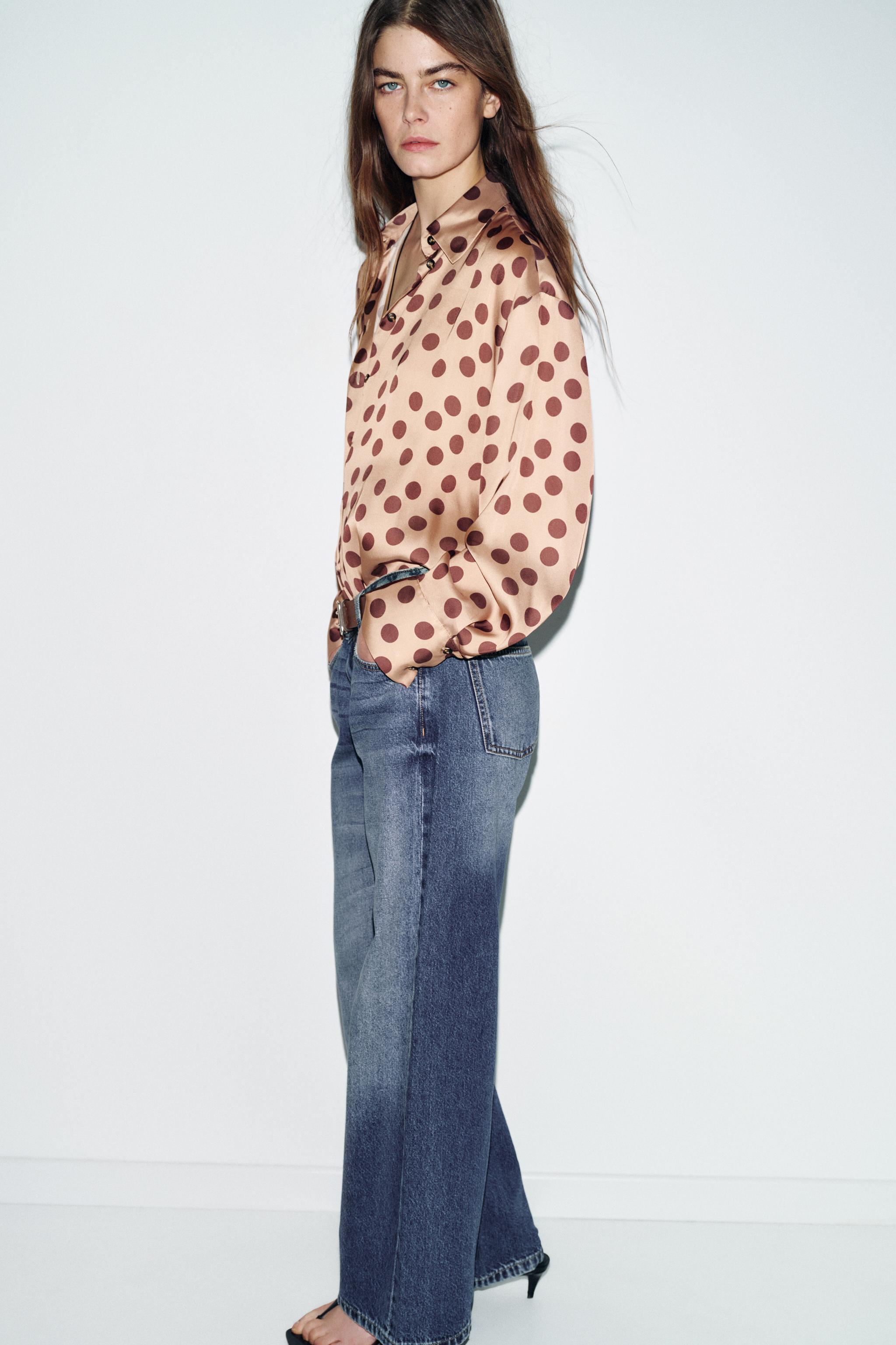 POLKA DOT SATIN EFFECT SHIRT